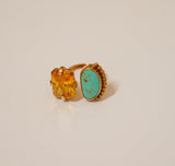 Royston Turquoise & Gem Ring (Size 7)