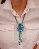 The Blue Crystal, Gem and Turquoise Bolo