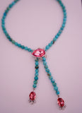 Crystal and Kingman Turquoise Bolo