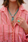 Gem and Turquoise Gold Plated Bolo