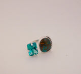 Kingman Turquoise & Gem Ring (Size 8.5)