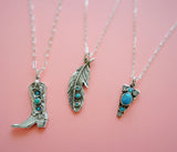 Turquoise Feather Necklace (18”)