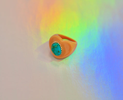 Turquoise Heart Ring (Size 9.5)