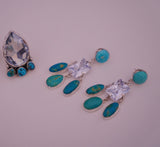 Turquoise and Gem Chandelier Earrings