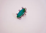 Turquoise and Pink Gem Ring (Size 8.5)