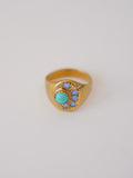 Gem and Turquoise Gold Vermeil Ring (9.25)