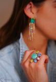 Gem and Turquoise Ring (Size 7)
