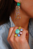 Gem and Turquoise Ring (Size 7)