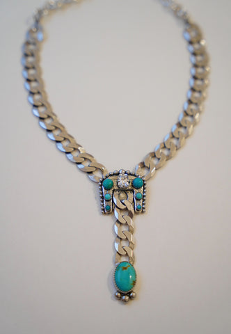 The Original MUD Turquoise and Gem Buckle Necklace