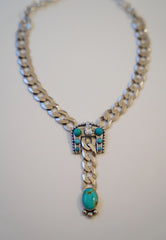 The Original MUD Turquoise and Gem Buckle Necklace