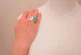 Adjustable Gem and Turquoise Ring (7.5)