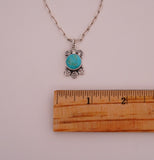Hand Stamped Turquoise Pendent (18”)