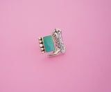 Adjustable Boot and Turquoise Ring (6.5)