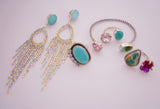 Royston Turquoise and Rhinestone Earrings