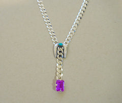 HK x MUD Turquoise and Sterling Buckle Necklace (17.5”)