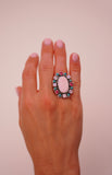 Pink Conch and Turquoise Ring (7.5)