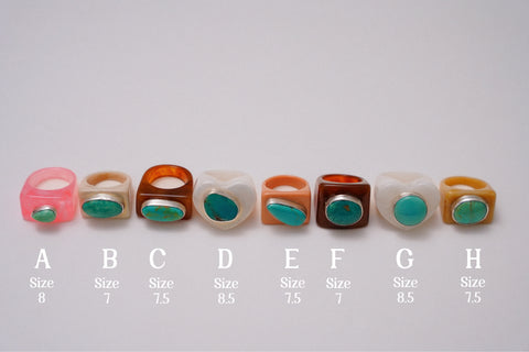 Turquoise and Resin Rings