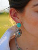 Kingman Turquoise Concho Earrings