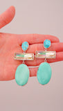 Statement Turquoise and Crystal Earrings