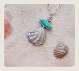 Seashell, Gem and Turquoise Pendent