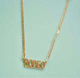 Gold Plated RODEO Necklace (18”)