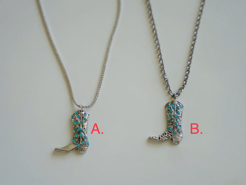 Crystal Boot Necklaces (16”)