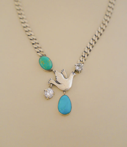 Turquoise & Dove Necklace (18”)