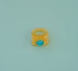 Kingman Turquoise Resin Ring (Size 8)
