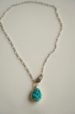 Turquoise Smiley Necklace (16”)