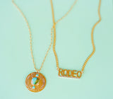 Gold Plated RODEO Necklace (18”)