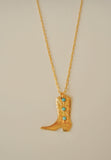 Turquoise Boot Necklace (16”)