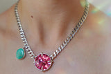 Crystal and Turquoise Necklace 18”