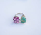 Adjustable Gem and Turquoise Ring (8.5)