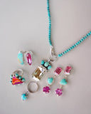 Crystal and Turquoise Necklace (16”)