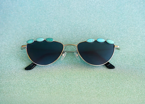 Polarized Retro Turquoise Sunglasses