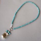 Crystal and Turquoise Necklace (16”)