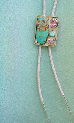 Royston Turquoise and Pink Gem Bolo