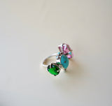 Royston Turquoise and Gem Ring (Size 8)