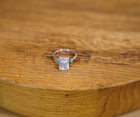 Turquoise and Gem Solitaire Ring (7)