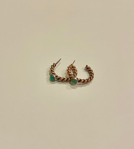 Carico Lake Turquoise Copper Hoops