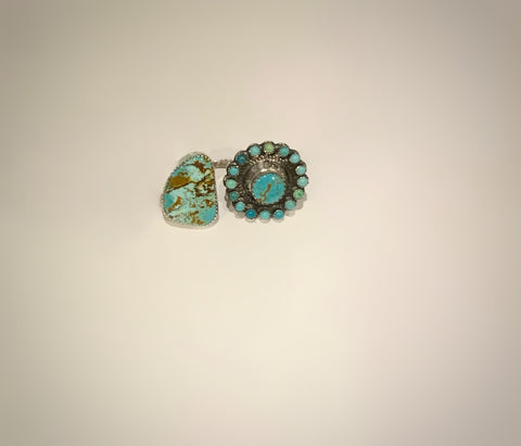 Adjustable Royston Turquoise Concho Ring