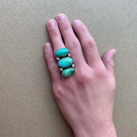Royston Turquoise Cluster Ring (size 6.5)