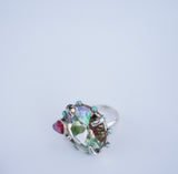 Crystal and Turquoise Ring (Size 10)