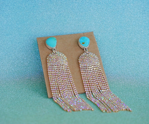 Royston Turquoise and Crystal Earring