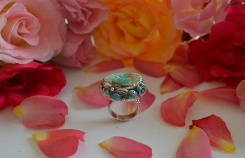 Royston Turquoise Garden Ring (sz 8)