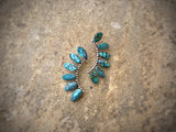 Sterling Silver and Kingman Turquoise Fan Earrings (made-to-order)