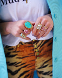18K Gold Plated Royston Turquoise Rings (8)
