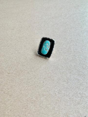 Royston Turquoise Black Box Ring