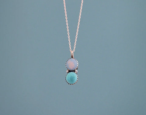 Royston Turquoise and Opal Necklace