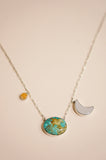 Kingman Turquoise and Glass Necklace (19”)